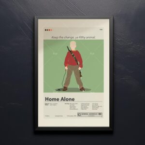 Mid-century modern style Home Alone 4 vintage movie poster