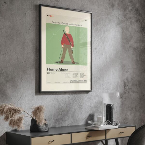 Mid-century modern style Home Alone 4 vintage movie poster