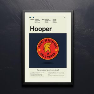 Hooper mid century modern movie poster with vintage minimalist design
