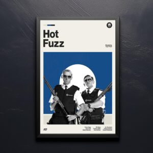 Hot Fuzz Movie Poster - Mid-Century Inspired Retro Artwork
