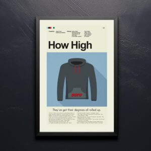 Mid-century modern How High movie poster with vintage advertising style