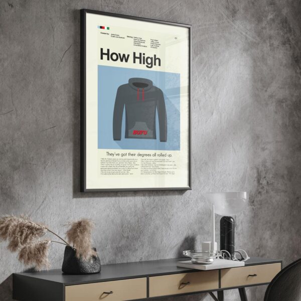 Mid-century modern How High movie poster with vintage advertising style