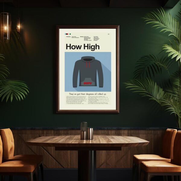 Mid-century modern How High movie poster with vintage advertising style