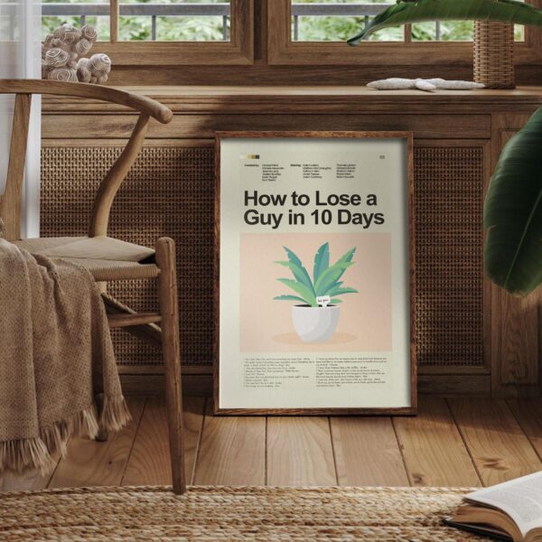Mid-century modern style poster of How to Lose a Guy in 10 Days movie
