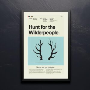 Hunt for the Wilderpeople movie poster in mid-century modern style
