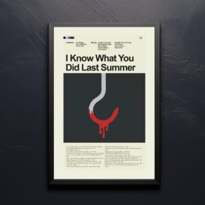 Mid-century modern poster of I Know What You Did Last Summer movie artwork