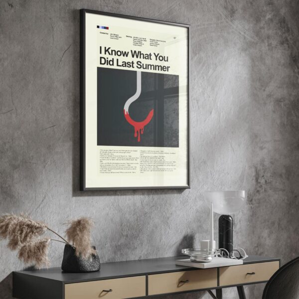 Mid-century modern poster of I Know What You Did Last Summer movie artwork