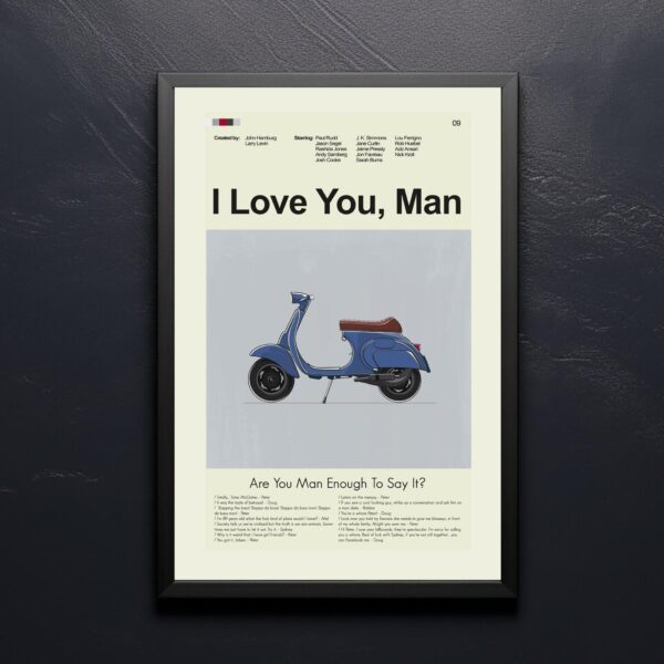 Mid-century modern I Love You, Man movie poster wall art