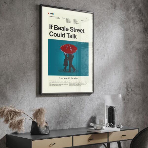 Mid-century modern style movie poster for If Beale Street Could Talk