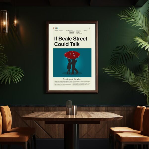 Mid-century modern style movie poster for If Beale Street Could Talk