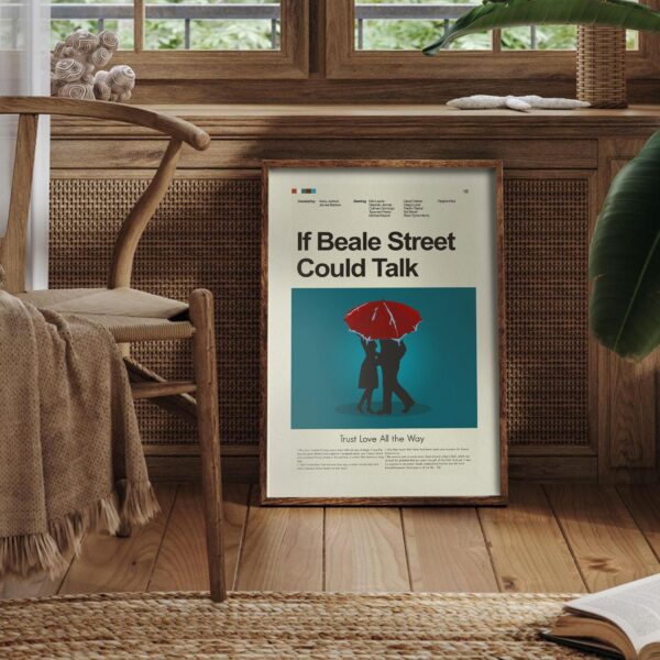 Mid-century modern style movie poster for If Beale Street Could Talk
