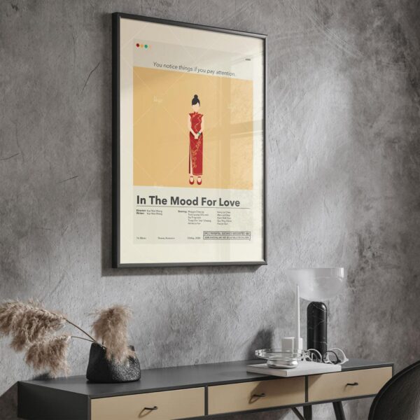 Vintage mid-century modern poster for In the Mood for Love movie
