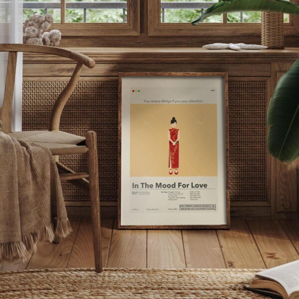 Vintage mid-century modern poster for In the Mood for Love movie