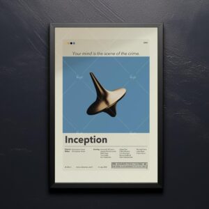 Mid-century modern Inception movie poster with abstract geometric design
