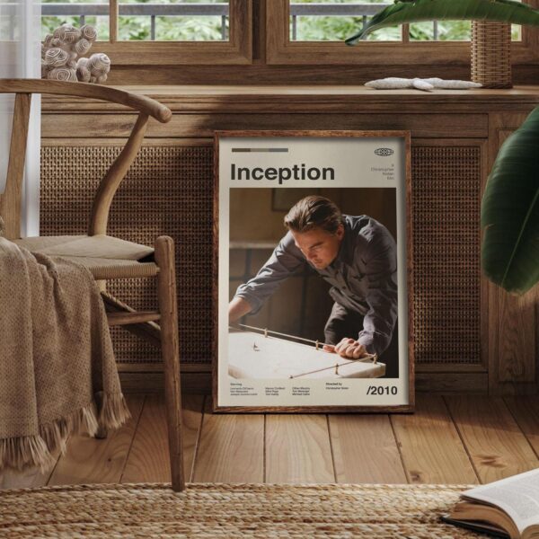 Inception Movie Poster - Mid-Century retro artwork