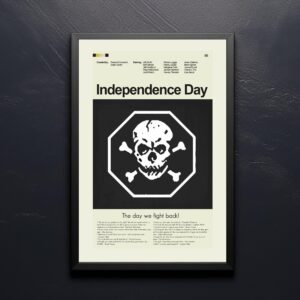 Large mid-century modern Independence Day movie poster with vintage design