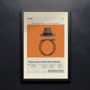Mid-century modern style Indiana Jones and the Dial of Destiny movie poster
