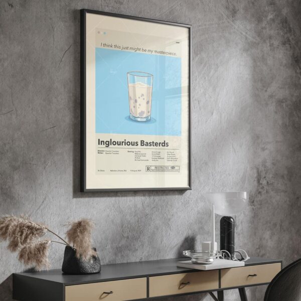 Mid-century modern Inglourious Basterds movie graphic poster art print