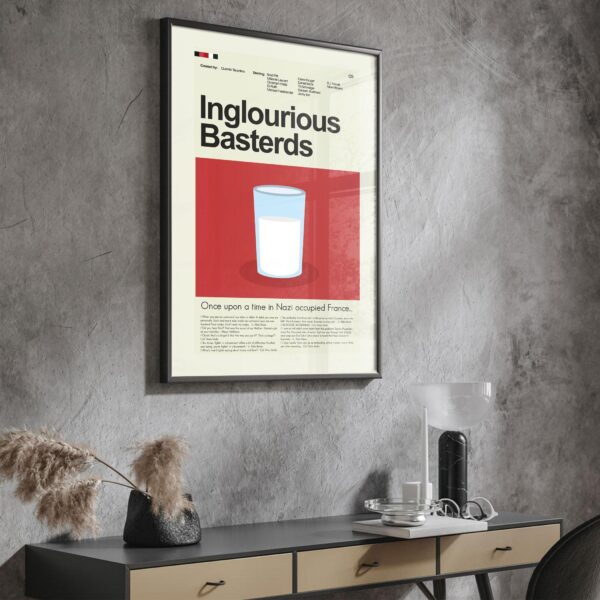 Mid-century modern poster of Inglourious Basterds movie artwork