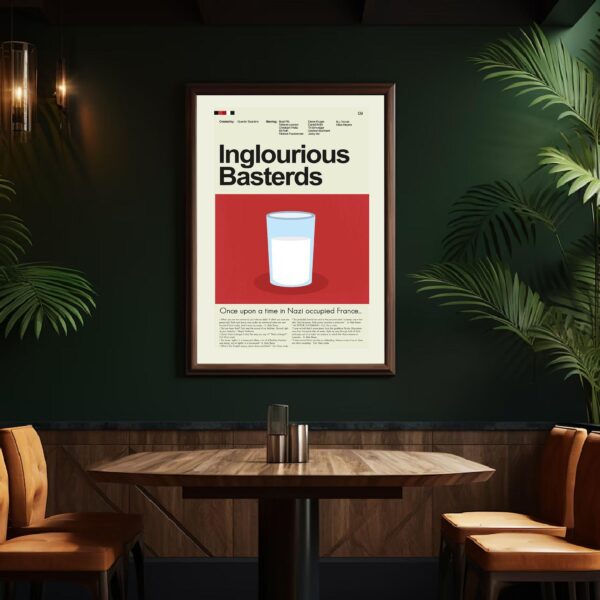 Mid-century modern poster of Inglourious Basterds movie artwork