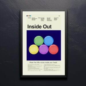 Inside Out 2 mid century modern graphic movie poster