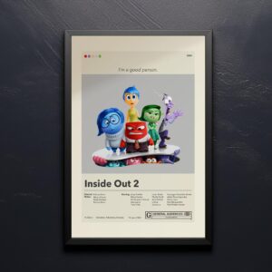 Mid-century modern style Inside Out 2 movie poster with retro design