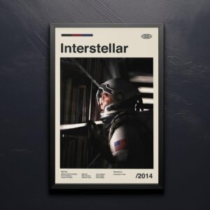 Mid-century poster of Interstellar movie - retro art print