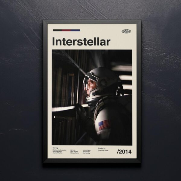 Mid-century poster of Interstellar movie - retro art print