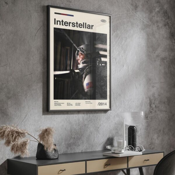 Mid-century poster of Interstellar movie - retro art print