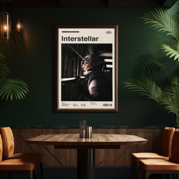 Mid-century poster of Interstellar movie - retro art print