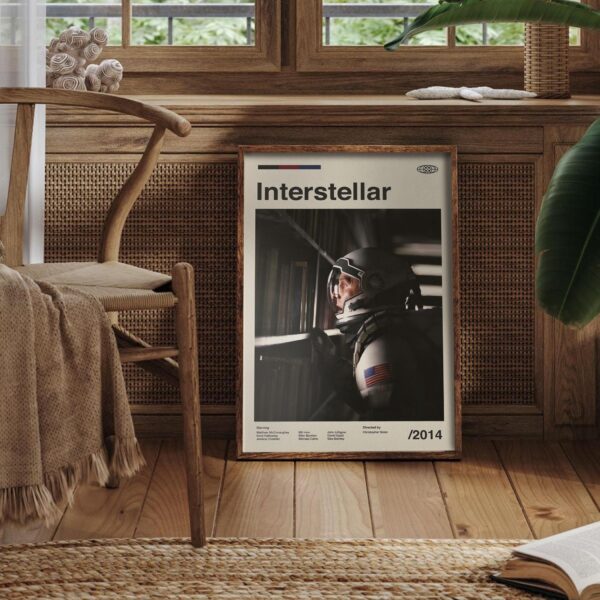 Mid-century poster of Interstellar movie - retro art print