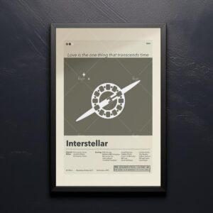 Mid-century modern style Interstellar movie poster design with abstract shapes