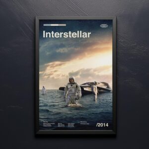 Interstellar Movie Poster - Mid Century Artwork Retro Print