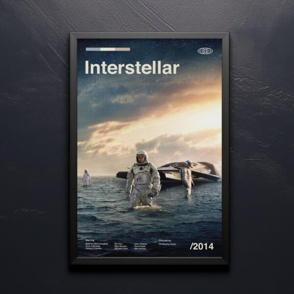 Interstellar Movie Poster - Mid Century Artwork Retro Print