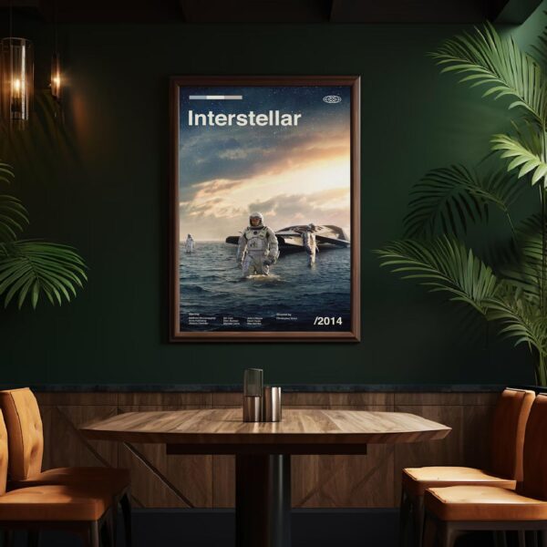 Interstellar Movie Poster - Mid Century Artwork Retro Print