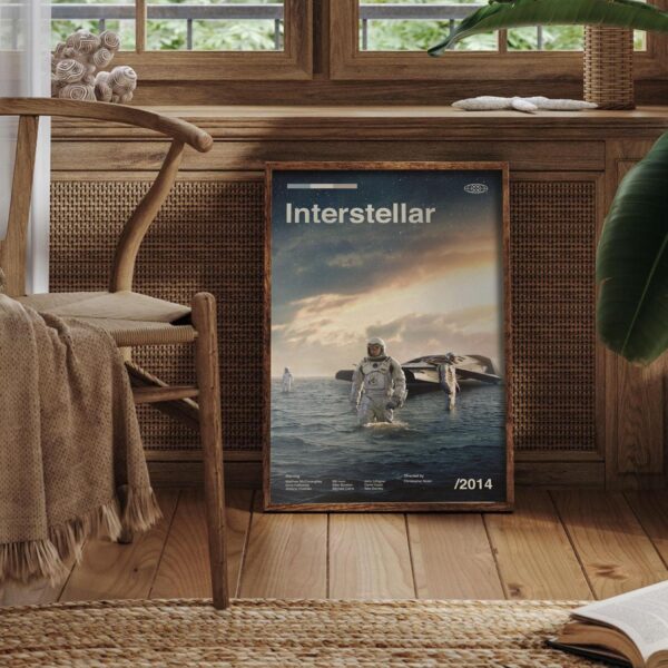 Interstellar Movie Poster - Mid Century Artwork Retro Print