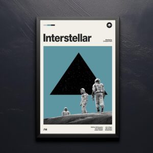 Interstellar movie poster - Mid-century inspired retro print