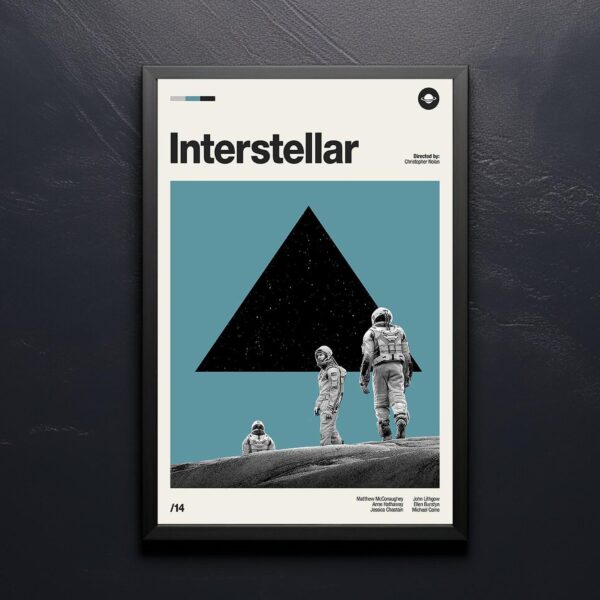 Interstellar movie poster - Mid-century inspired retro print