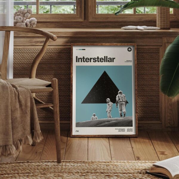 Interstellar movie poster - Mid-century inspired retro print