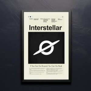 Vintage mid-century modern Interstellar movie poster art print