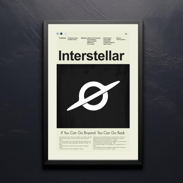 Vintage mid-century modern Interstellar movie poster art print