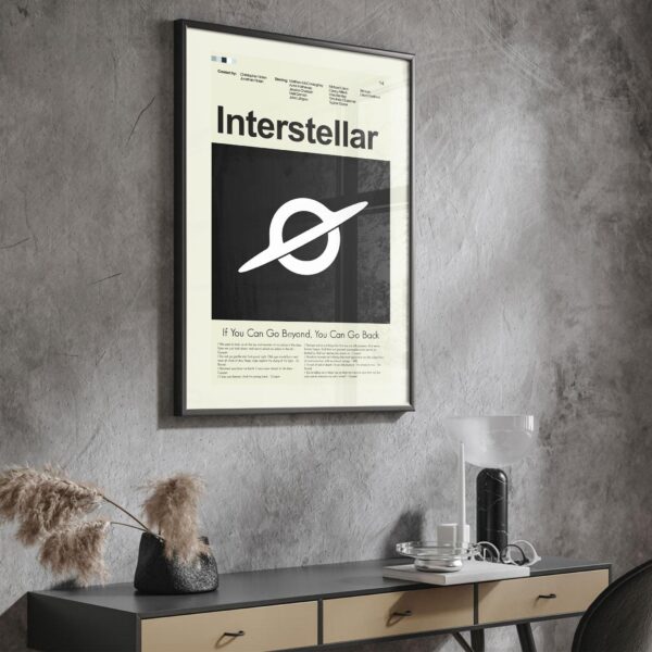 Vintage mid-century modern Interstellar movie poster art print