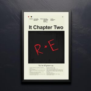 Mid-century modern style poster of It Chapter Two movie artwork