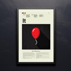 Mid-century modern style poster of the movie It from mid 20th century