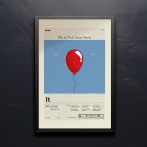 Mid-century modern styled It movie poster with retro design elements