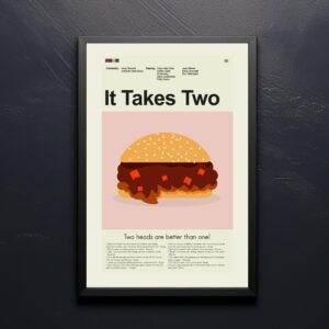 Mid-century modern It Takes Two movie poster featuring vintage furniture design