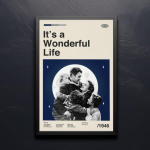 Mid-century modern It's a Wonderful Life movie poster by 20th Century Studios
