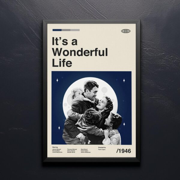 Mid-century modern It's a Wonderful Life movie poster by 20th Century Studios