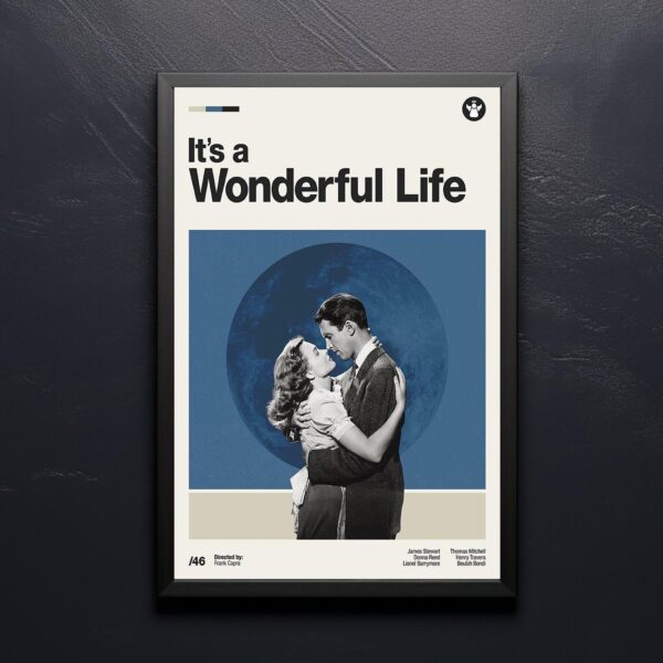 It's a Wonderful Life Movie Poster - mid-century retro artwork