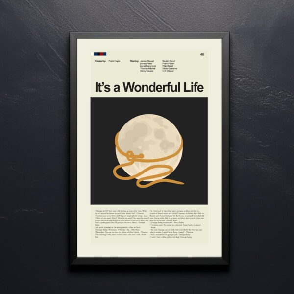 Mid-century modern It's a Wonderful Life movie poster by 20th Century Studios